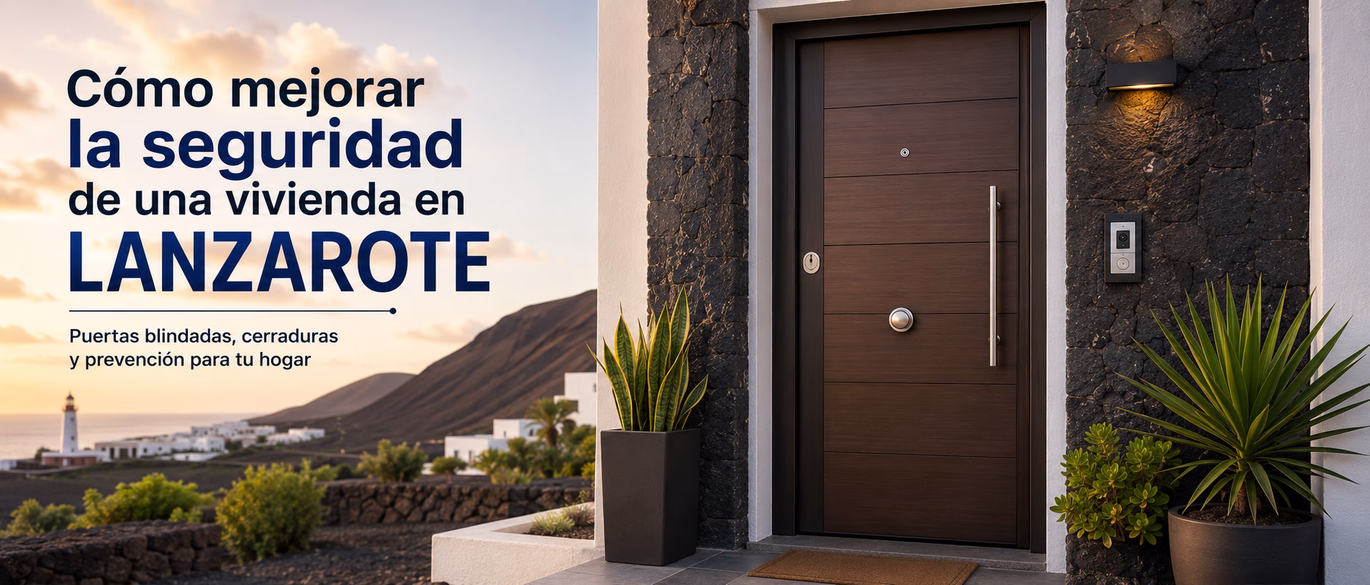 Puerta blindada para mejorar la seguridad de una vivienda en Lanzarote